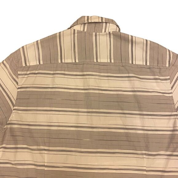 Across The Pond Gray and White‎ Striped Button Down Shirt Size L - Picture 8 of 13